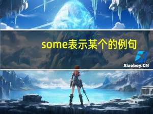 some表示某个的例句