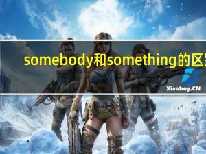 somebody和something的区别