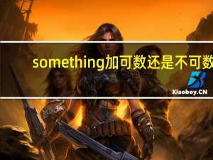 something加可数还是不可数