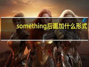 something后面加什么形式