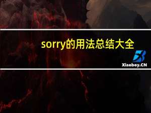 sorry的用法总结大全