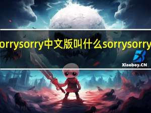 sorrysorry中文版叫什么 sorrysorry中文版