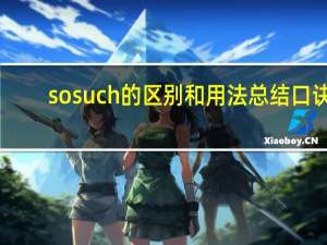 so such的区别和用法总结口诀