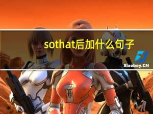 so that后加什么句子