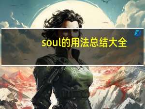soul的用法总结大全