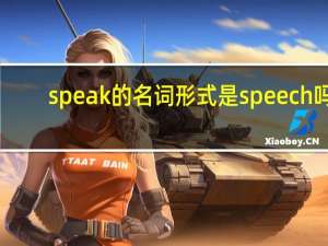 speak的名词形式是 speech吗