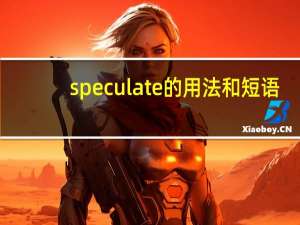 speculate的用法和短语