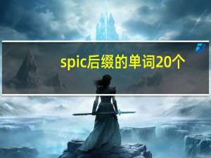 spic后缀的单词20个