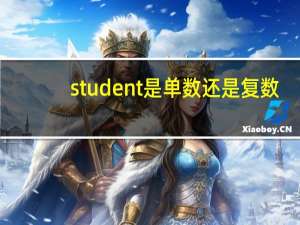 student是单数还是复数