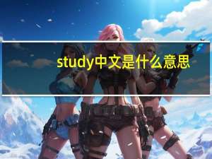 study中文是什么意思