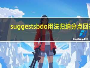 suggestsbdo用法归纳分点回答