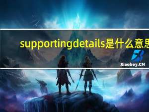 supporting details是什么意思