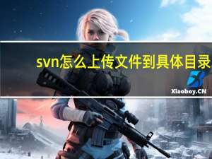 svn怎么上传文件到具体目录（svn怎么上传文件）