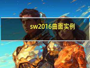 sw2016曲面实例（sw曲面实例教程）