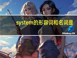 system的形容词和名词是？
