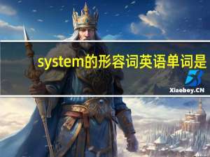 system的形容词英语单词是？