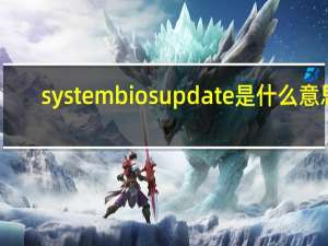 system bios update是什么意思