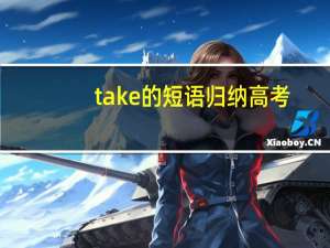 take的短语归纳高考