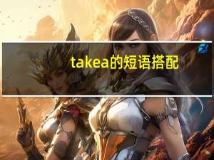 take a的短语搭配