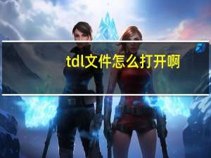 tdl文件怎么打开啊（tdl文件怎么打开）