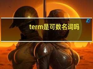 term是可数名词吗