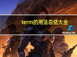 term的用法总结大全