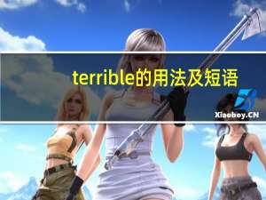 terrible的用法及短语