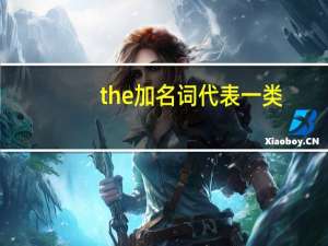 the加名词代表一类