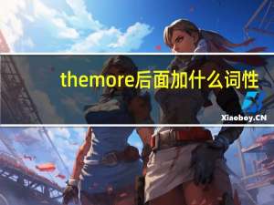 the more后面加什么词性