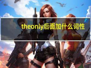 theonly后面加什么词性