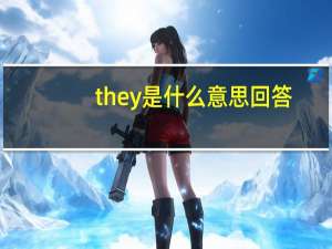 they是什么意思回答