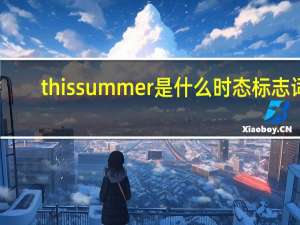this summer是什么时态标志词
