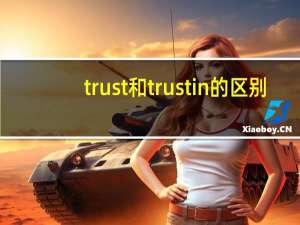 trust和trust in的区别