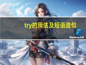 try的用法及短语造句