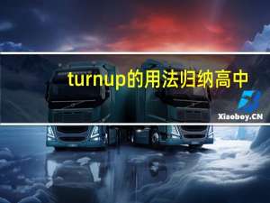 turn up的用法归纳高中