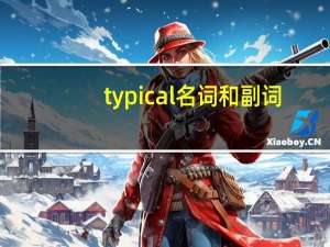 typical名词和副词