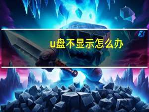 u盘不显示怎么办（u盘不显示）