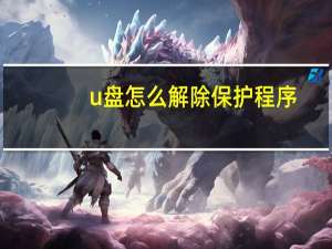 u盘怎么解除保护程序