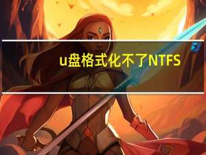u盘格式化不了NTFS（u盘格式化不了）