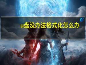 u盘没办法格式化怎么办（u盘没办法格式化）