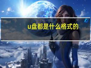 u盘都是什么格式的