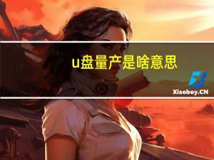 u盘量产是啥意思（u盘量产是什么意思）