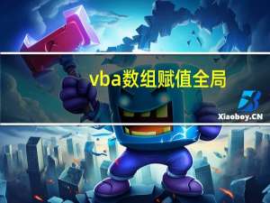 vba数组赋值全局（vba数组赋值）
