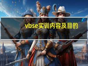 vbse实训内容及目的