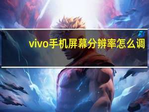 vivo手机屏幕分辨率怎么调