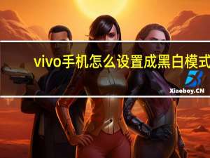 vivo手机怎么设置成黑白模式-黑白模式怎么调