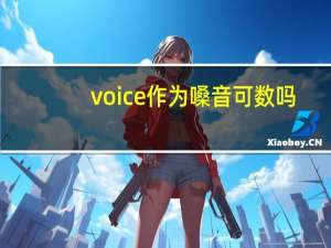 voice作为嗓音可数吗
