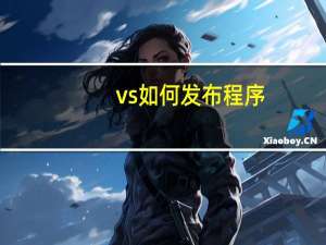vs如何发布程序