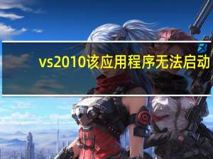 vs2010该应用程序无法启动
