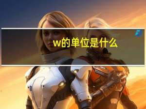 w的单位是什么